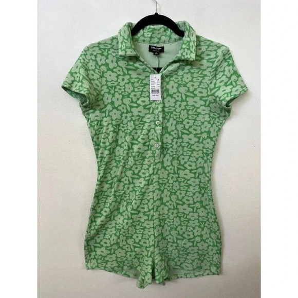 Pacsun x Playboy NWT Terry Romper size S Green and Blue Beach Wear One Piece - Picture 6 of 16